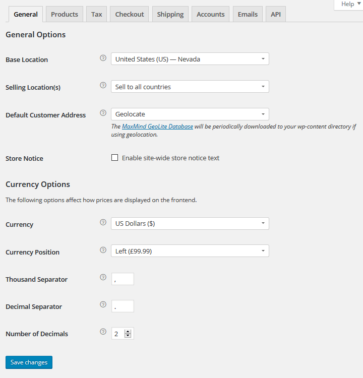 WooCommerce - Genel Ayarlar